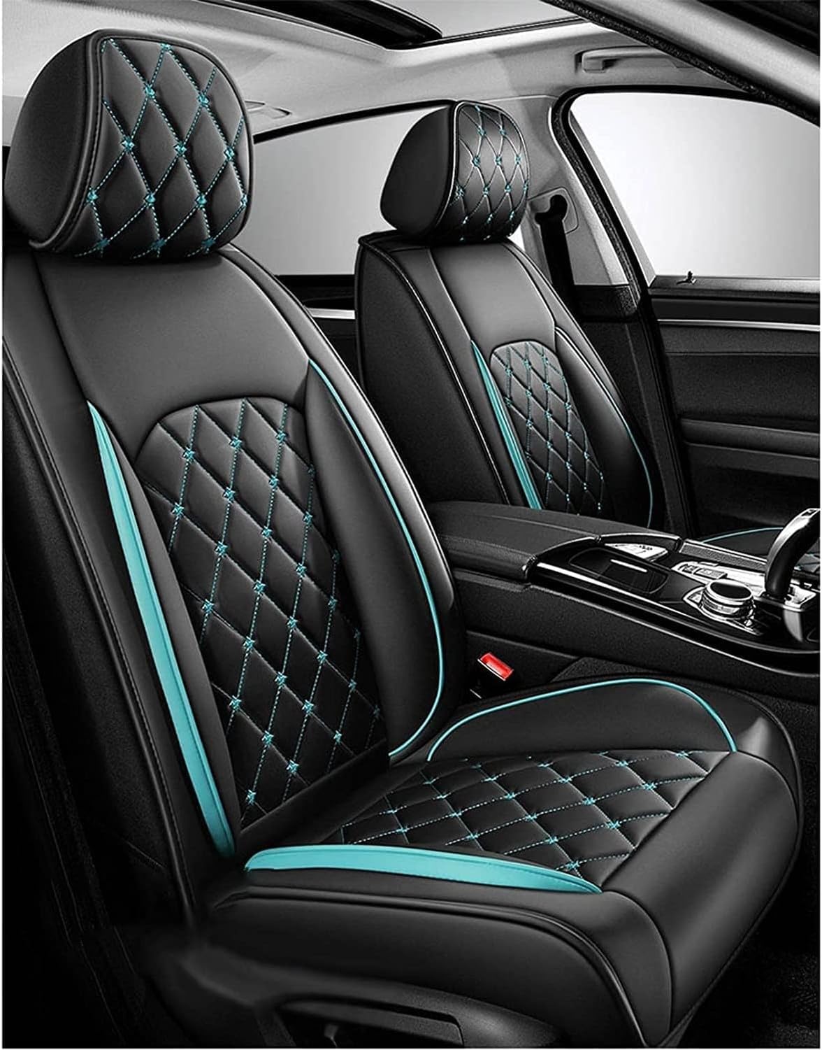 Faozhuo Funda Asiento Coche for Mazda CX-3 to 2026, 5 Seat Car Seat Covers, Black Universal Interior Protectors, Green