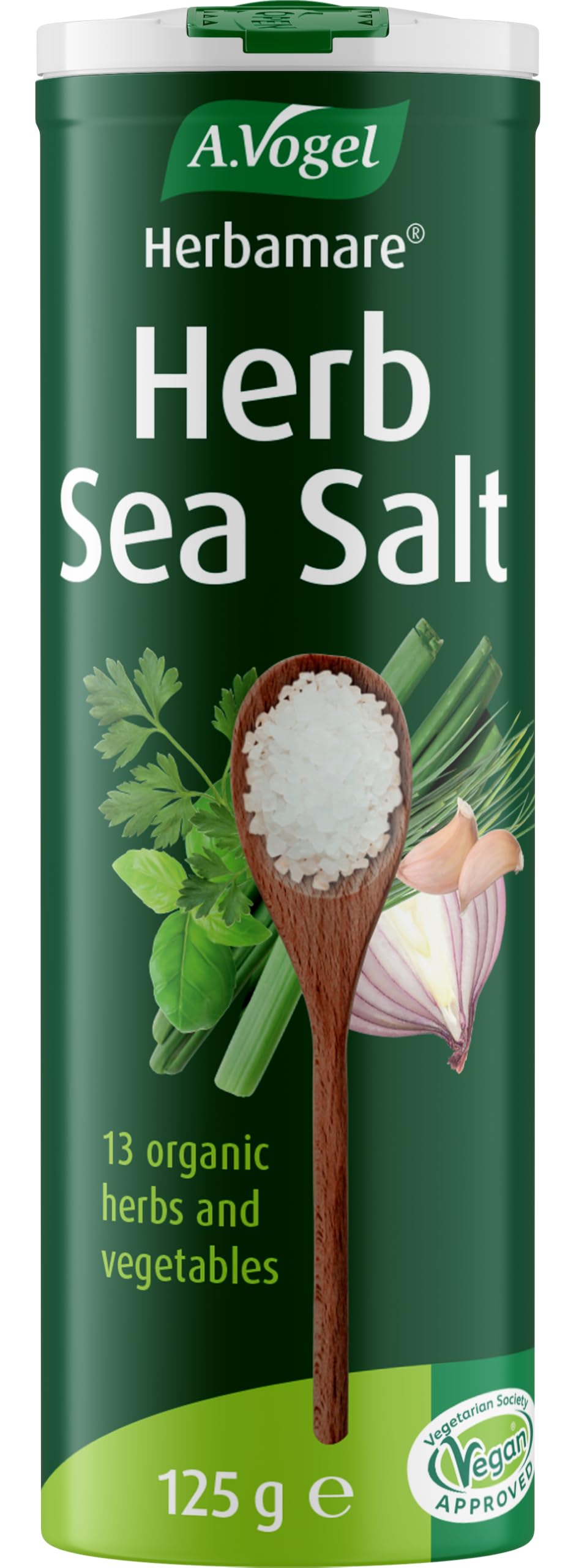 A.Vogel Herbamare® Herb Sea Salt 125g | Unrefined Sea Salt Infused with 13 Fresh Organic Herbs and Vegetables