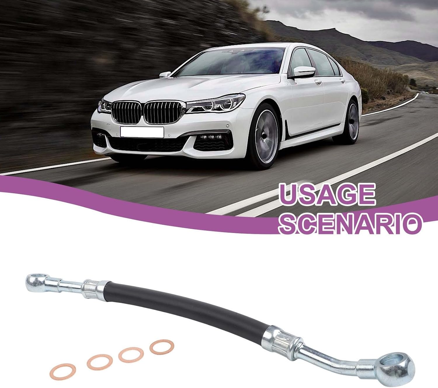 Vanos Oil Supply Line Hose for BMW E36 E46 E39 Z3 Z4 M50 M52 M54 S52, Metal Replacement Part 11361705532
