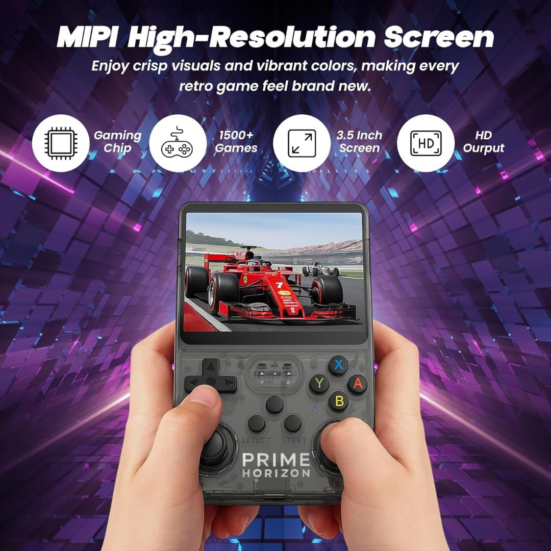 Handheld Gaming Console with 3.5-Inch IPS Display,10000+ Retro Video Game for Kids and Adults, Dual 3D Joysticks, 3200mAh Battery, Fast Charging, R36S Gaming Console , Anerbic. image 5