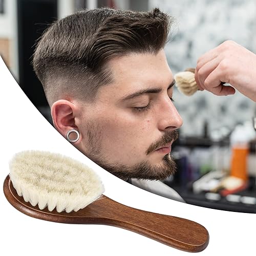 Miniatura 6 de 2 cepillos de limpieza para barbero para hombre, cepillo de limpieza para el cuello, cepillo de barba suave con mango de madera para kits de corte