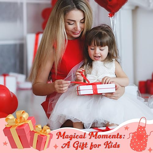 Miniatura 206 de R HORSE Juego de 2 delantales para niños y sombrero de chef, delantal de cocina azul ajustable para niños, kit de pintura y entrenamiento