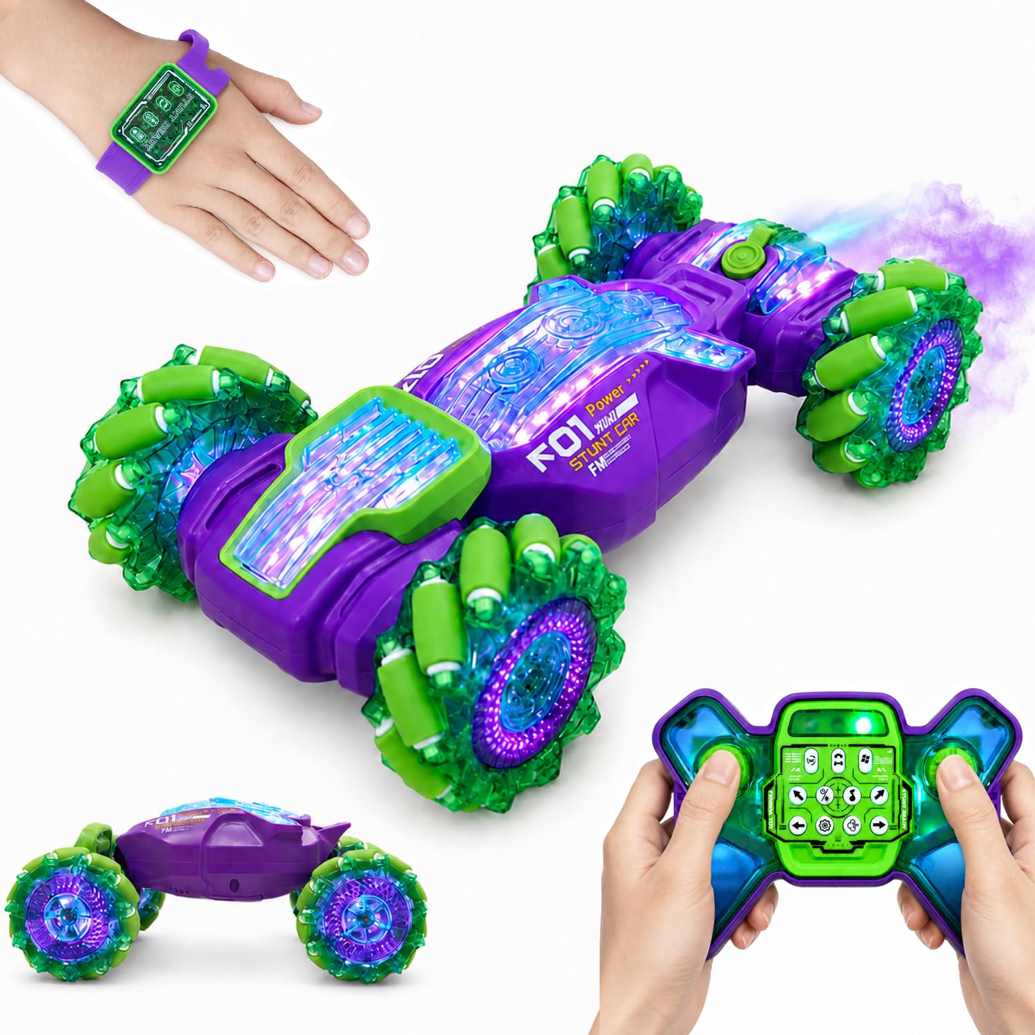 Gesture Sensing RC Stunt Car - Remote & Hand-Controlled Drift Toy for Kids Ages 5-7 6-8 9…