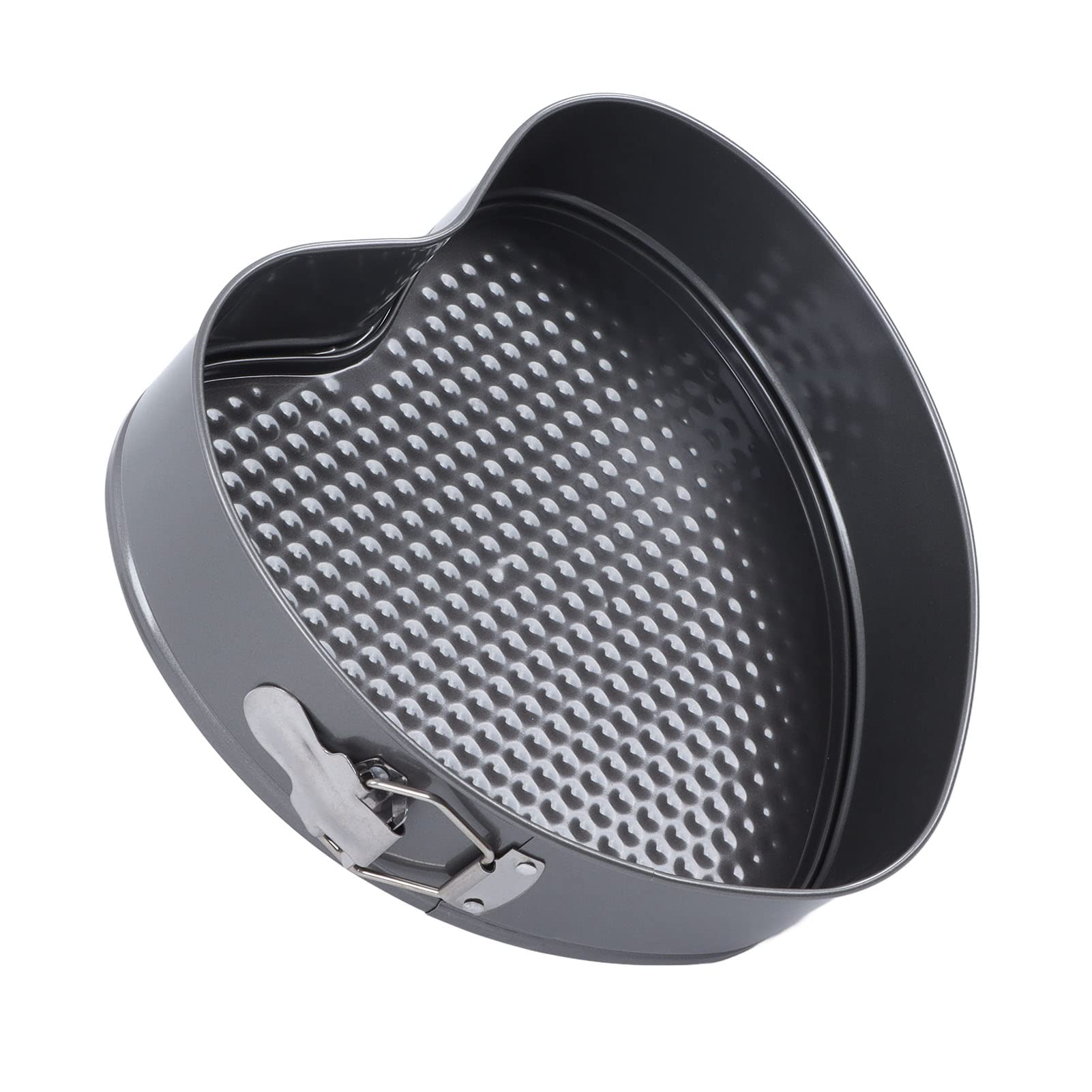 Juego de 6 moldes desmontables con forma de corazón, antiadherentes y de apertura lateral; molde para hornear en acero inoxidable con calentamiento uniforme y cierre a presión,