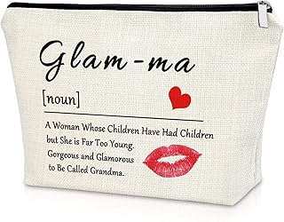 Grandma Gifts from Grandchildren Mother's Day Gifts Makeup Bag Grandma to Be Gifts Cosmetic Bag New Glamma Gifts First Time Retirement Gifts for Nana Birthday Christmas Gifts Travel Pouch