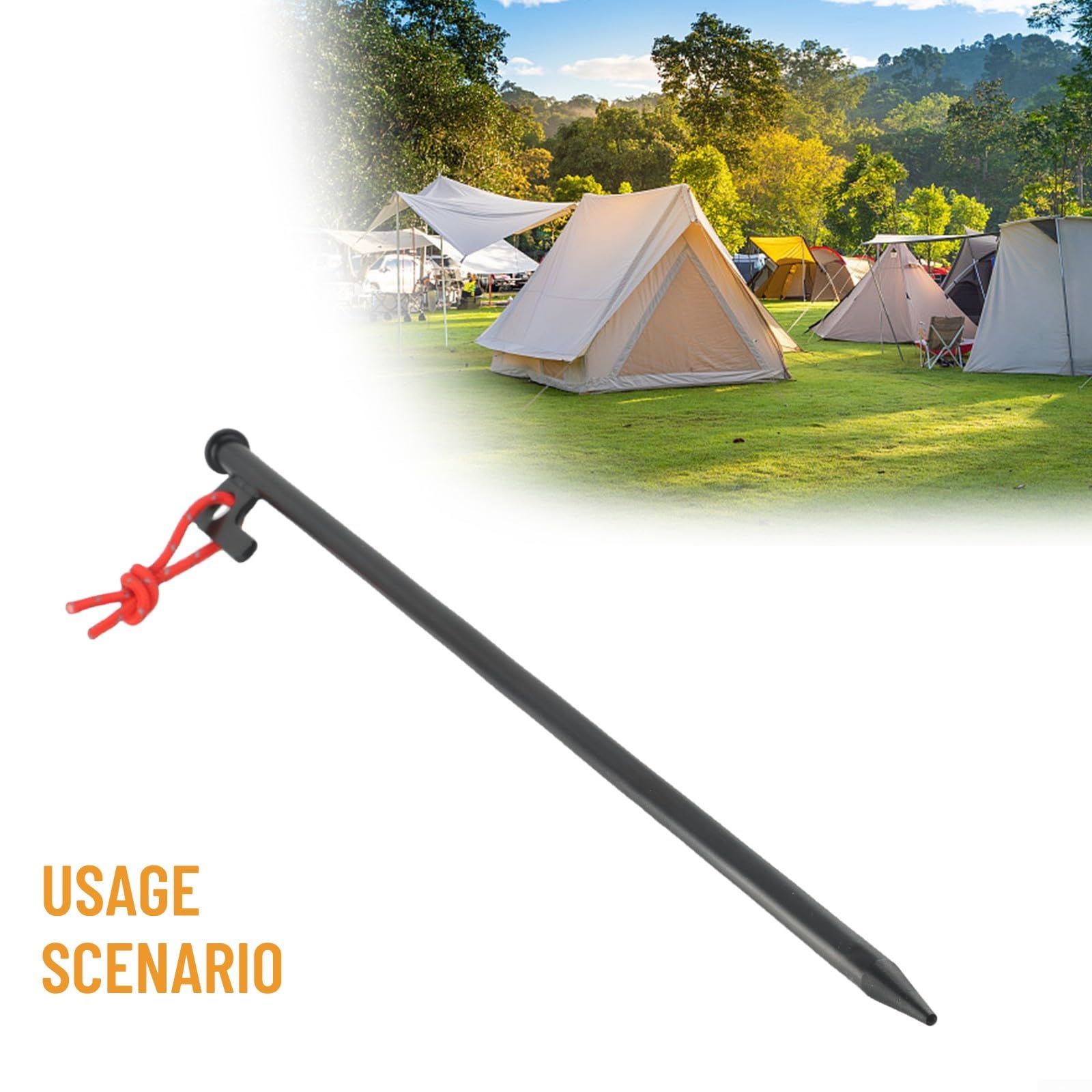 Vidonergy Metall-Zeltheringe für Camping, Strandüberdachung und Außenbereich, 20/25/30/40 cm, Stahl-Bodennägel mit Seil, rostbeständig, robuste Stützheringe für Zelte (30 cm) Sports & Outdoors