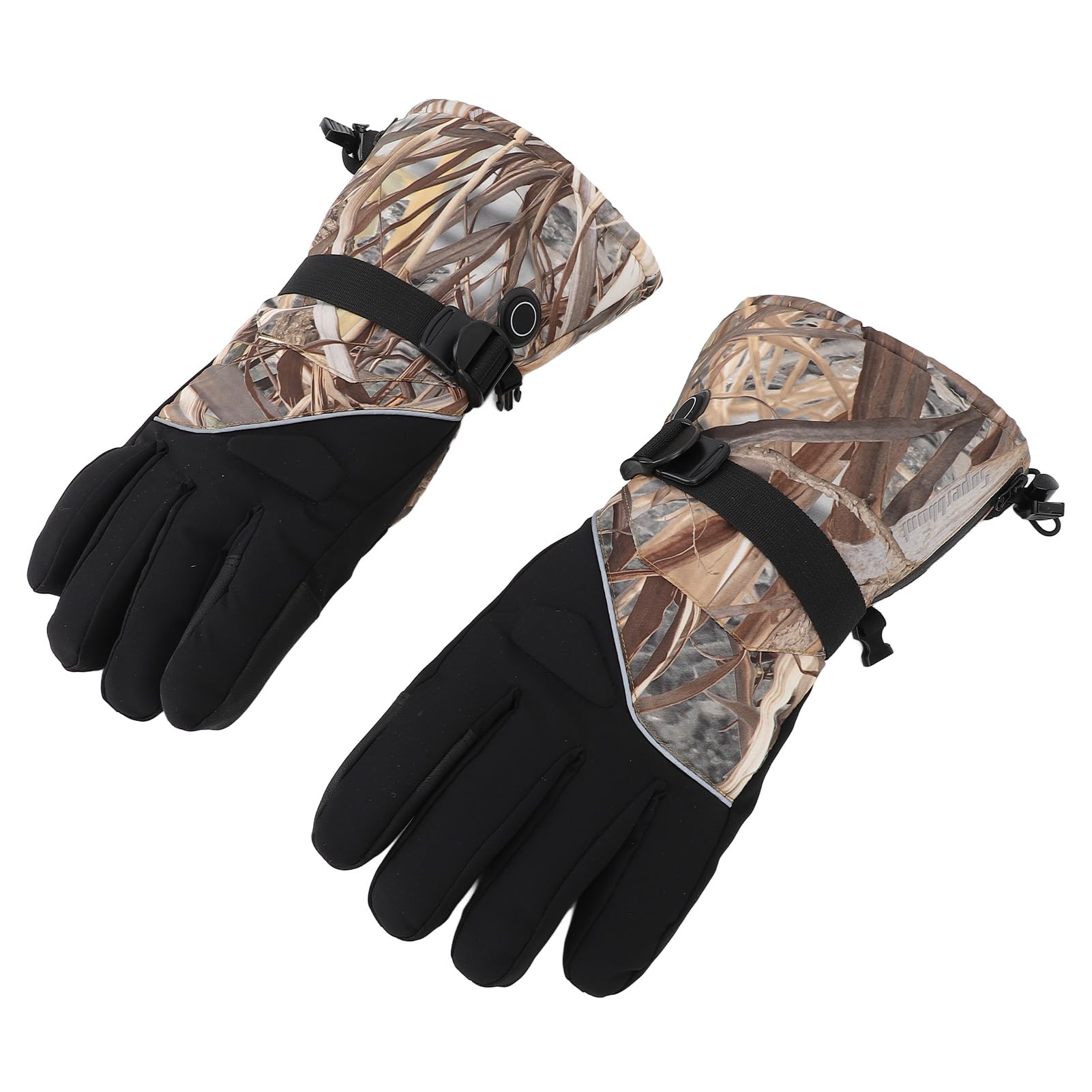 Camouflage de roseaux, gants chauffés pour hommes et femmes, 3 équipements réglables, écran tactile étanche, avec boîte de batterie, pour le ski/cyclisme/la pêche, usage