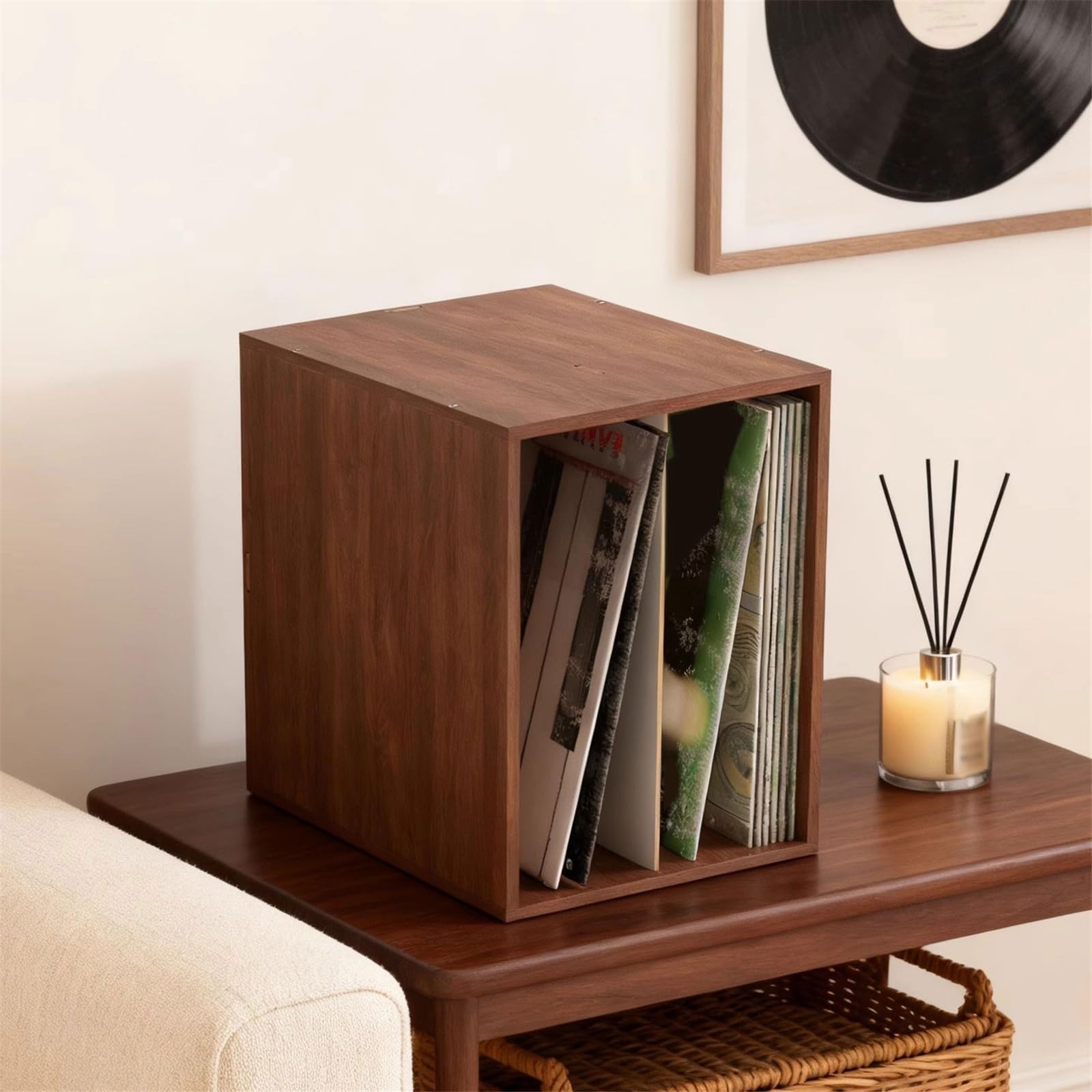 Ufficio Portaoggetti da tavolo for dischi in vinile, album CD in legno Scaffale porta dischi