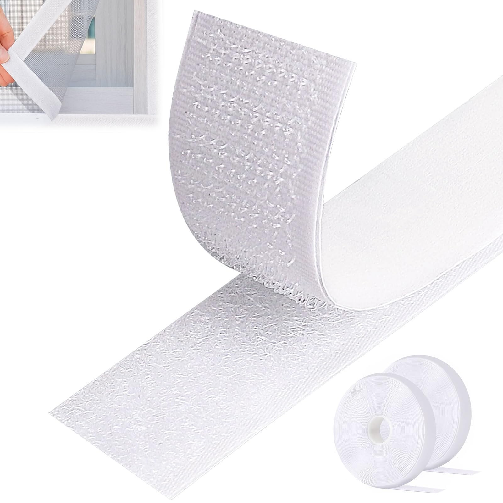 Rubans Adhésifs Extra Fort Bande Autocollant Hook Loop 30mm x 5m Blanc