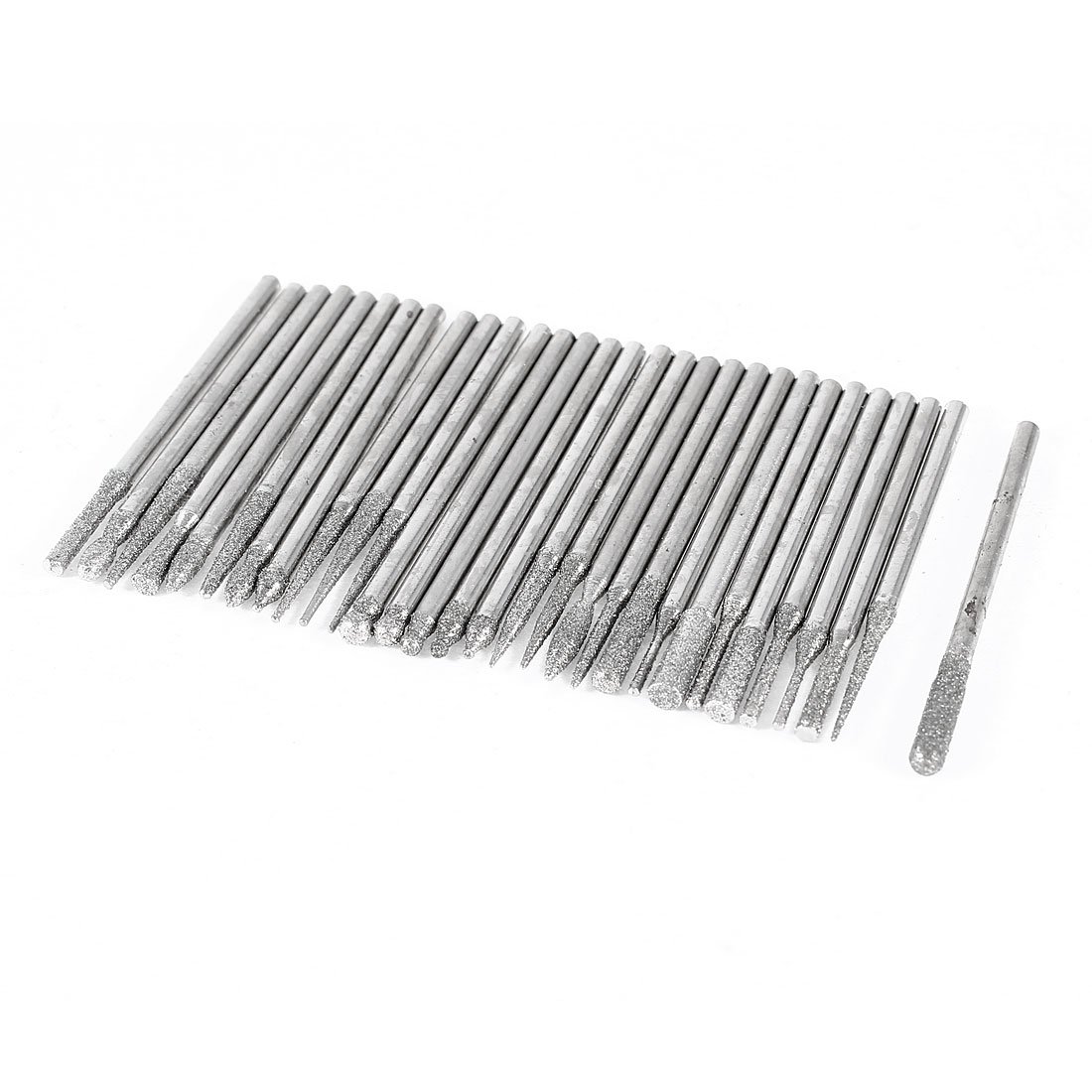 Uxcell Silver Sourcingmap 2.3Mm Diameter Alloy Shank Diamond Grinding Drill Bit Set 30Pcs