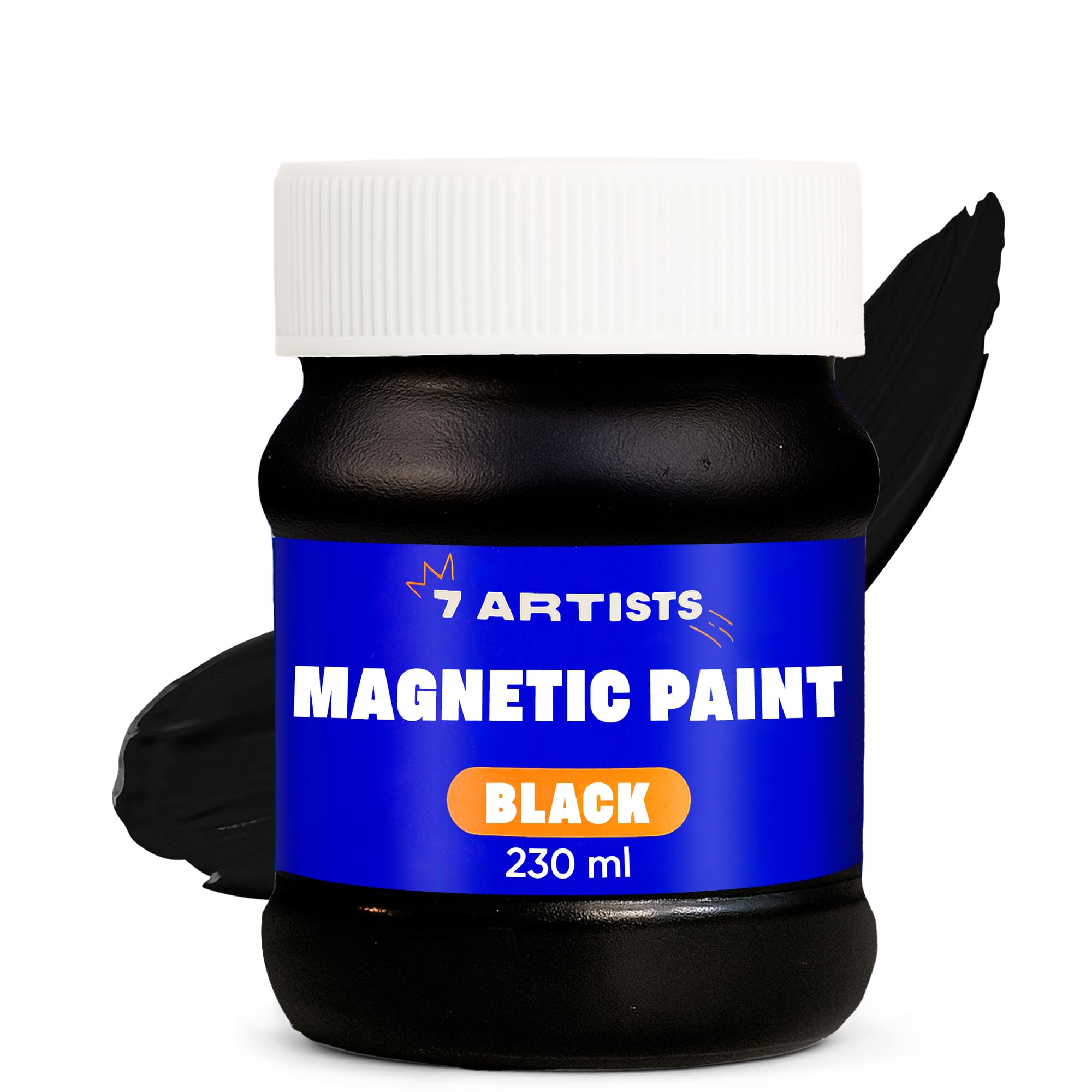 7 Artists Magnetic Paint Black 230 Ml – Magnetic Chalkboard Paint For Primed Walls, Wood, Blackboard For Small Magnets And Notes