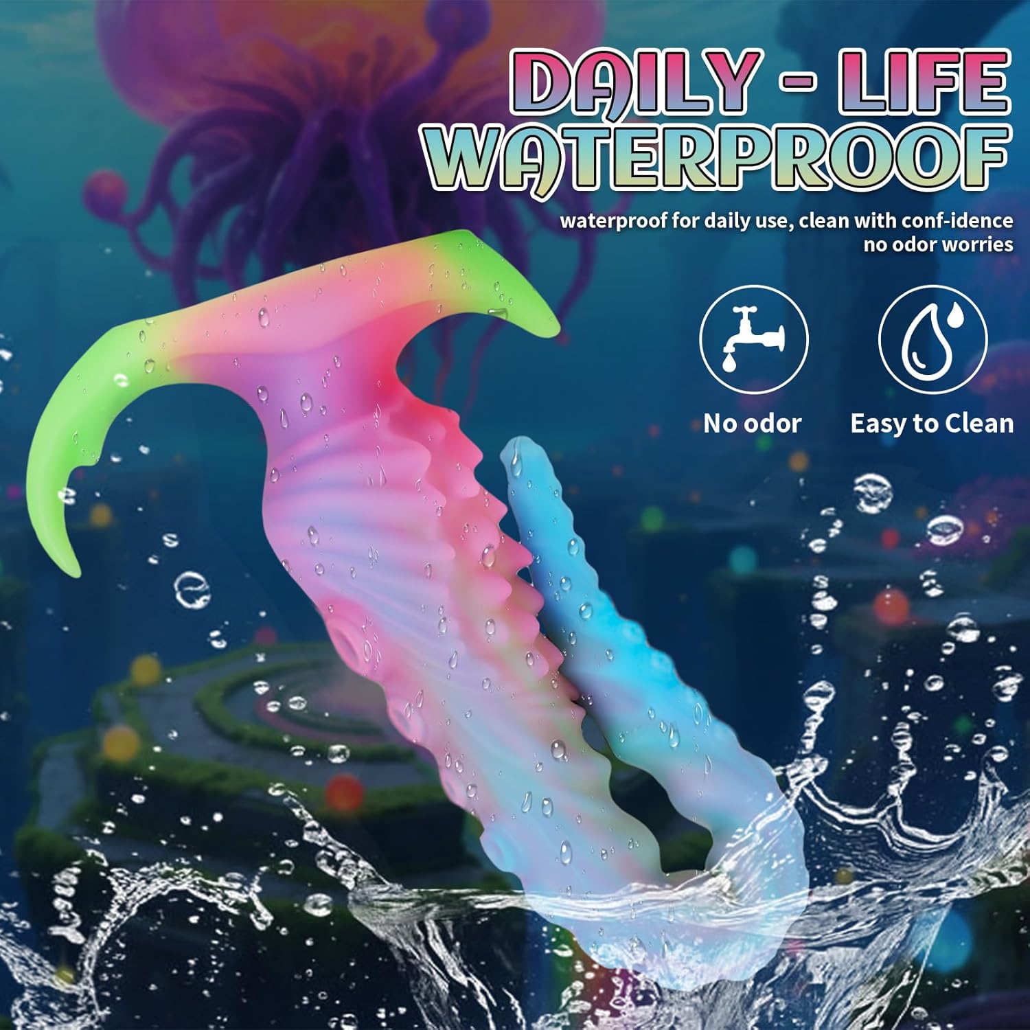 22.5 in Long Tentacle Dildo-Large Butt Plug-Flared Base-Monster Tentacle Anal Sex Toys-Fantasy Silicone Anal Dildo for Women Men Couples-Prostate Dildo&Gay Sex Toys-HJ-FC016-P