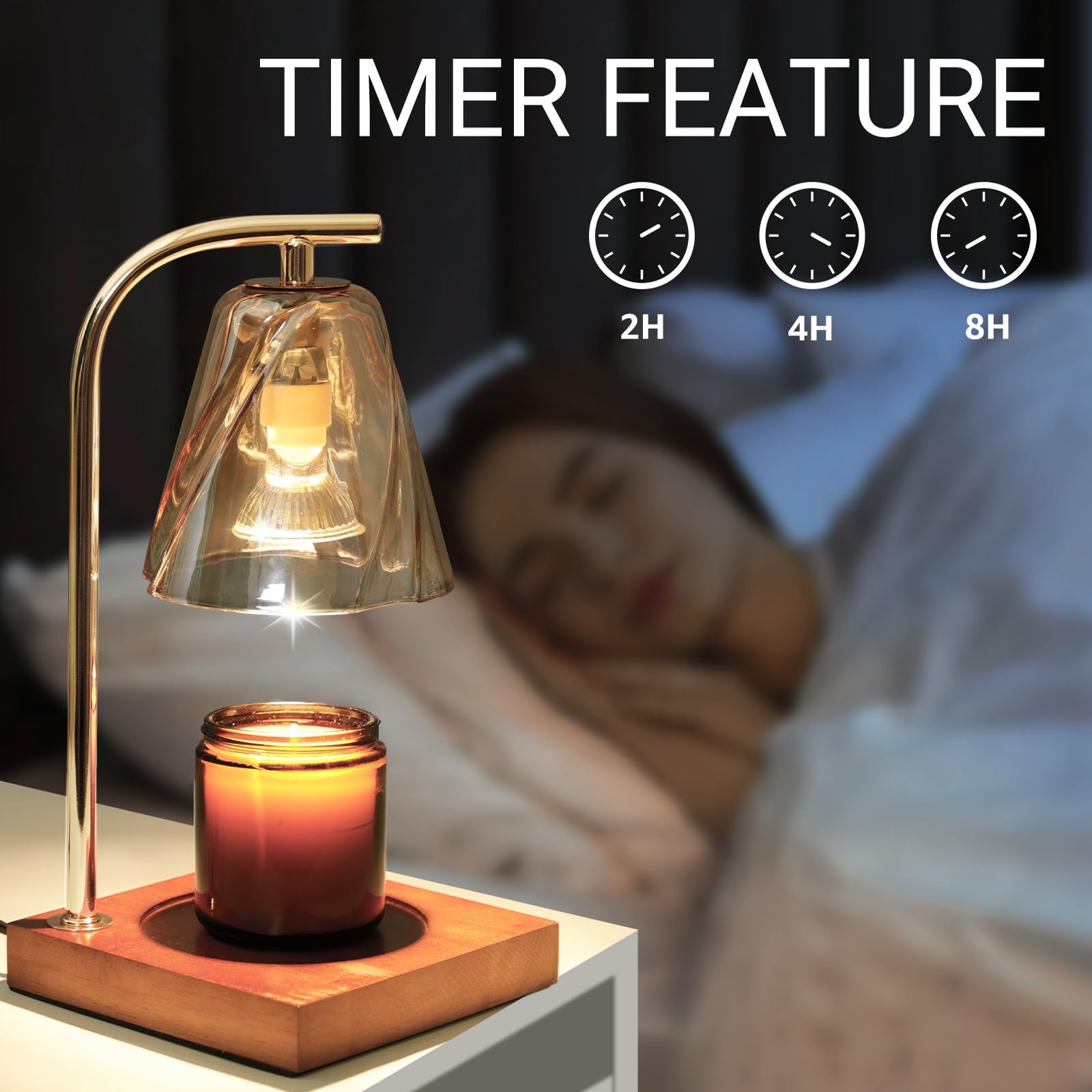 Ineasicer Chauffe-bougie Avec Minuteur, Pour Pot Parfumé Et Bougies Votives Avec 3 Réglages De