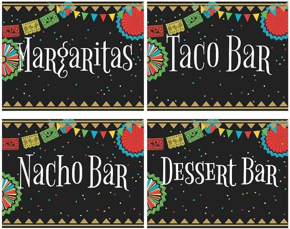 Fun Express - Fiesta Party Sign Set for Cinco de Mayo - Party Decor - Wall Decor - Cutouts - Cinco de Mayo - 4 Pieces
