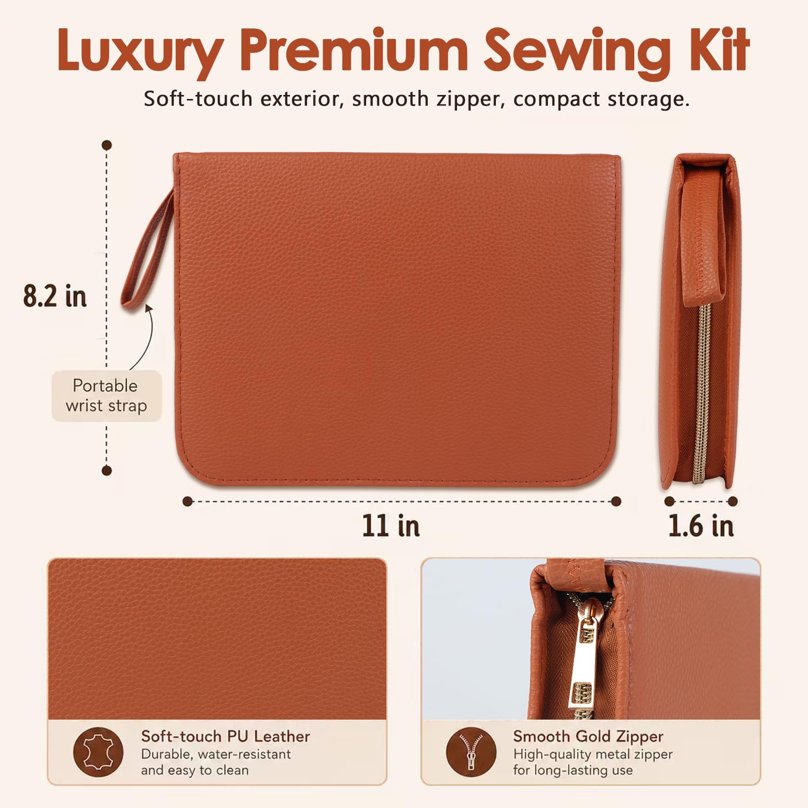 Hoarecal Kit de costura grande para adultos: 241 piezas de suministros de costura