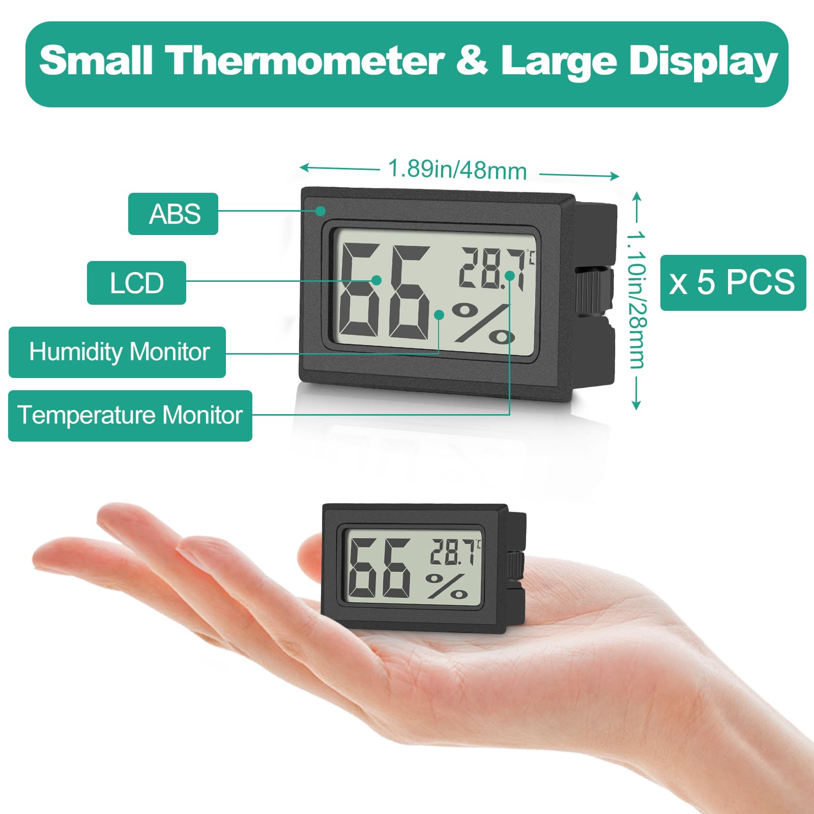 BEBUSINGOTO Mini termometro igrometro digitale LCD (3 pezzi - B