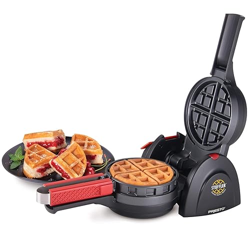 Presto 03512 Stuffler Stuffed Waffle Maker, Belgian, Large, Black - Large - Stuffed Waffle Maker