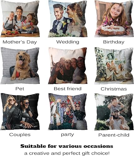 Miniatura 7 de Almohada personalizada con foto y texto, regalo conmemorativo personalizado para familiares, mascotas, día de la madre, funda de almohada de 16 x 16