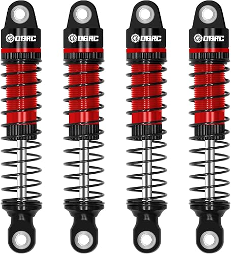 OGRC - Amortiguador roscado de aceite de 2.362 in, amortiguador roscado para TRX4M 118 RC Crawler piezas de actualización (negro rojo)