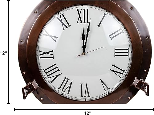 Miniatura 10 de Nagina International Ojo de buey de buey náutico de cobre antiguo de alta calidad  Auténticos espejos y ventanas de ojo de buey rústico (reloj, 12