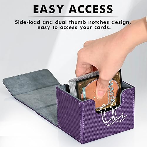 Miniatura 4 de Caja de cubierta ZLCA para cartas de intercambio, caja de cubierta de comandante MTG con capacidad para 120+ con manga individual, estuche