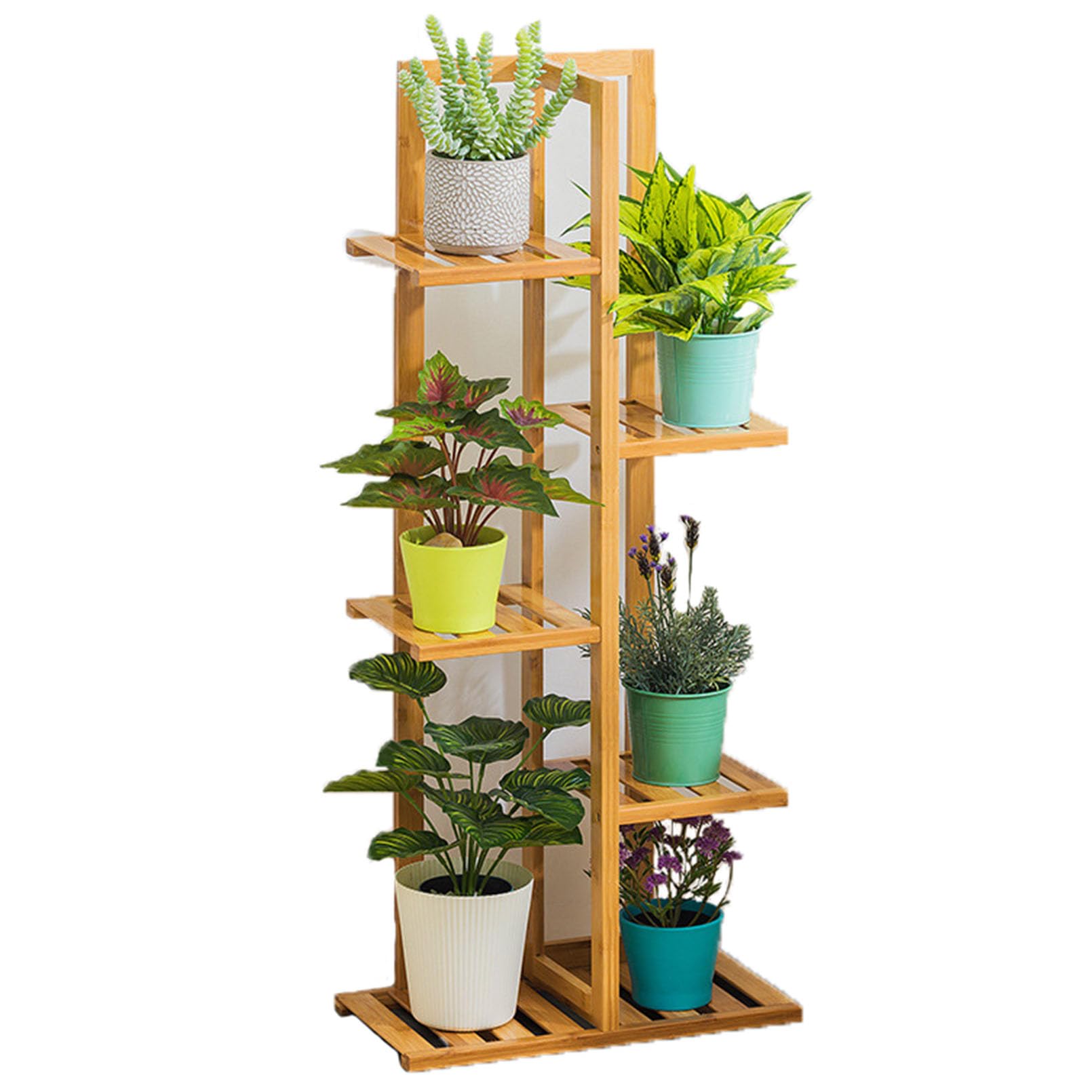 Support pour plantes d'intérieur et d'extérieur à 7 niveaux en bois pour pot de fleurs