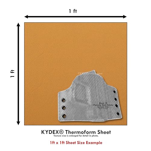 Miniatura 6 de KYDEX - Hoja termoformada  Textura P1  (0.080 de grosor)  (12 x 12 pulgadas)  (Desert Fox)  (3 hojas)  fabricación de fundas de bricolaje, armadura