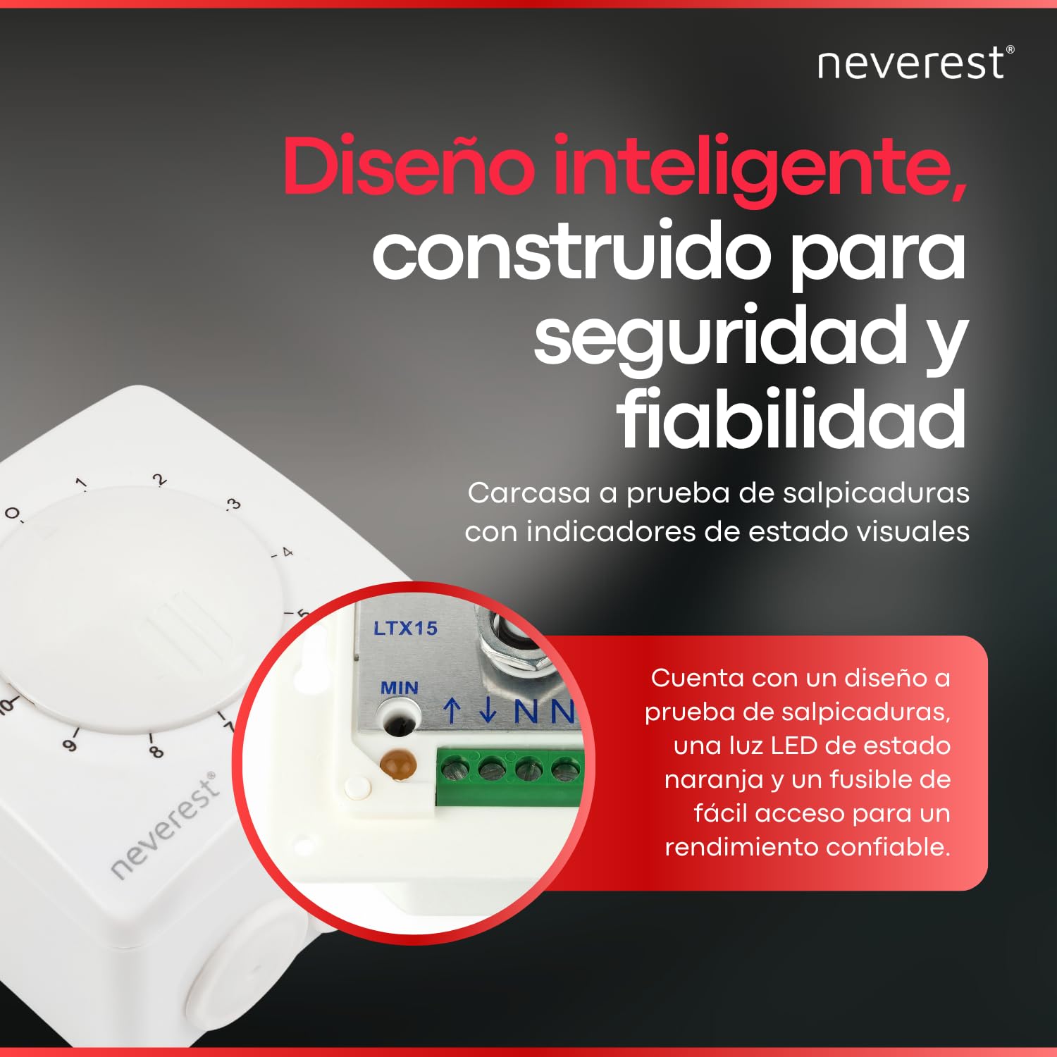 neverest® Regulador de velocidad de 230 V 1,0 A para ventiladores, bombas, motores, montaje en superficie/empotrado