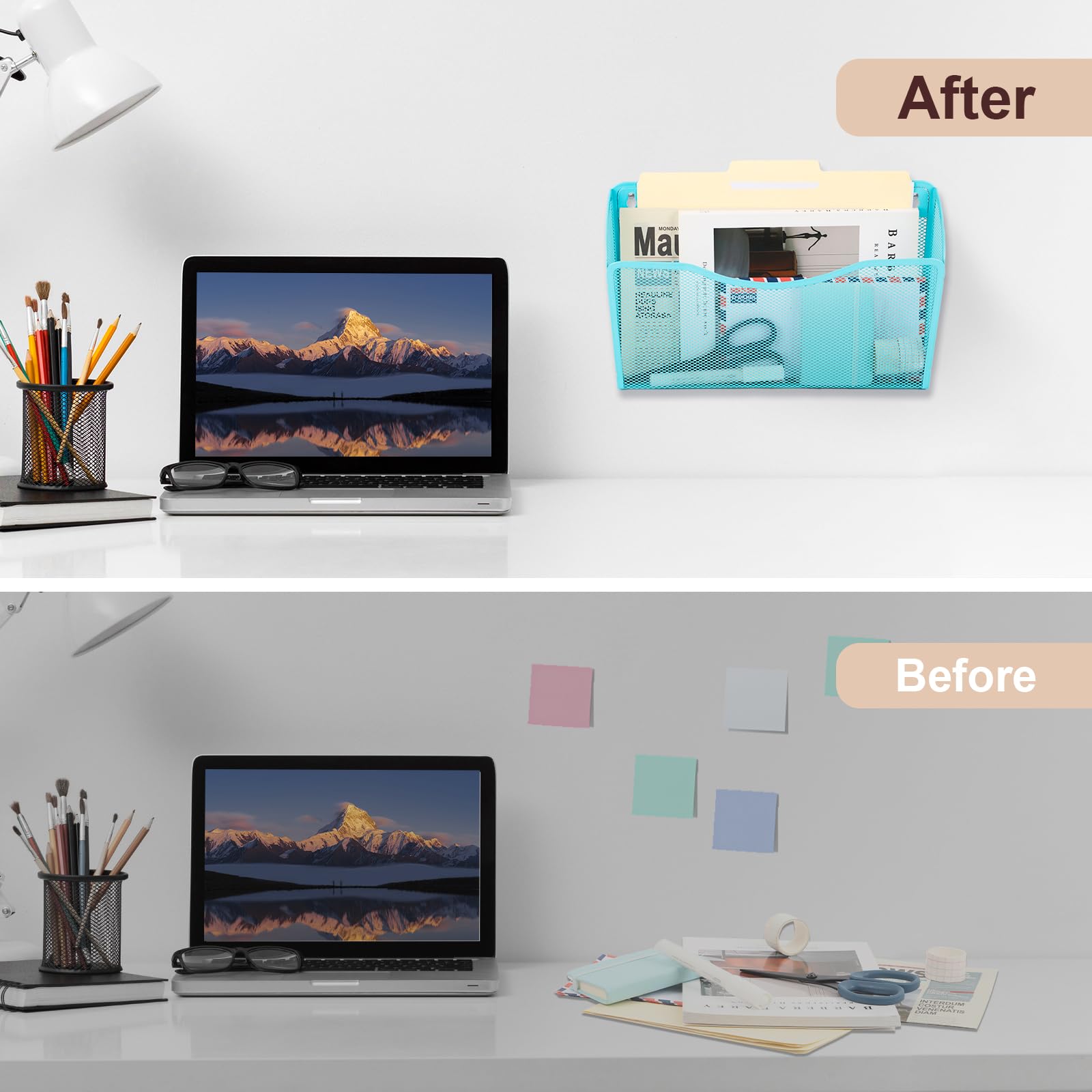 Snapklik.com : 3 Single Pocket Mesh Hanging File Organizer, Vertical ...