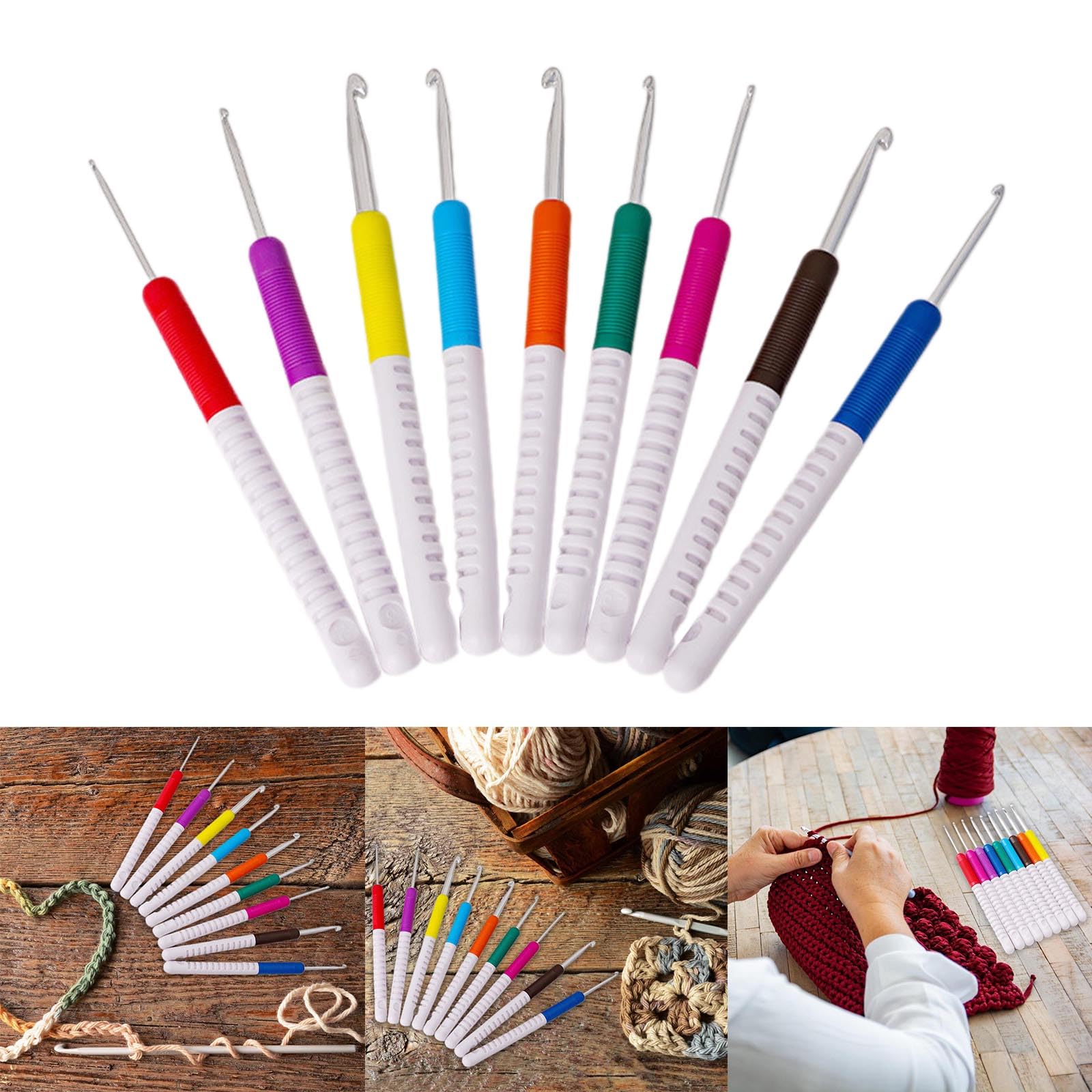 Set 9 Uncinetti Da 2.0-6.0 Mm Con Manico Morbido - Per Maglia, Cucito E Artritiche | Regalo Ideale