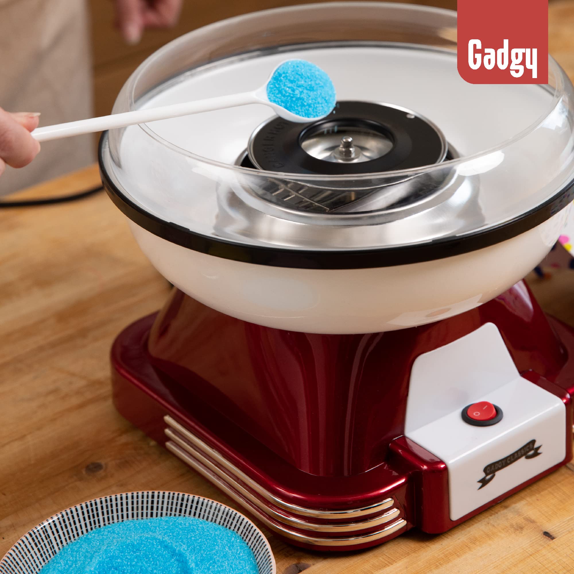 Gadgy Máquina de Algodón de Azúcar en Casa – Cotton Candy Machine de Diseño Retro – Máquina de Algodones de Azúcar o Caramelos - Ideal para Fiestas de Cumpleaños