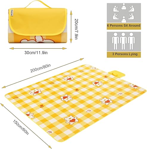 Miniatura 3 de TEASTAR Manta de playa sin arena, impermeable, a prueba de arena, ligera, a prueba de agua, manta de picnic extra grande para viajes, hierba, playa,