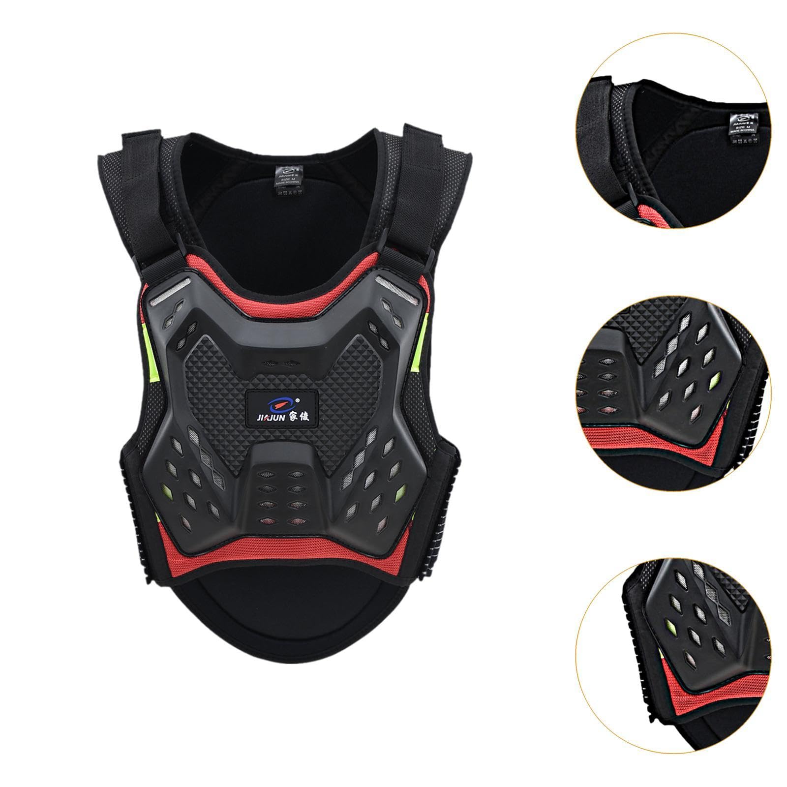 Milageto Pettorina Protettiva Motocross Gilet Armatura Uomo Donna Vestito Torace Schiena Protezione Leggera Fasce Regolabili Materiale Resistente Adatto a, M