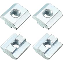 METALLIXITY Slide in T-Nut M8 Thread 4pcs, Carbon Steel T-Slot Nut Fastener for 4040 Series Aluminum Extrusion Profile