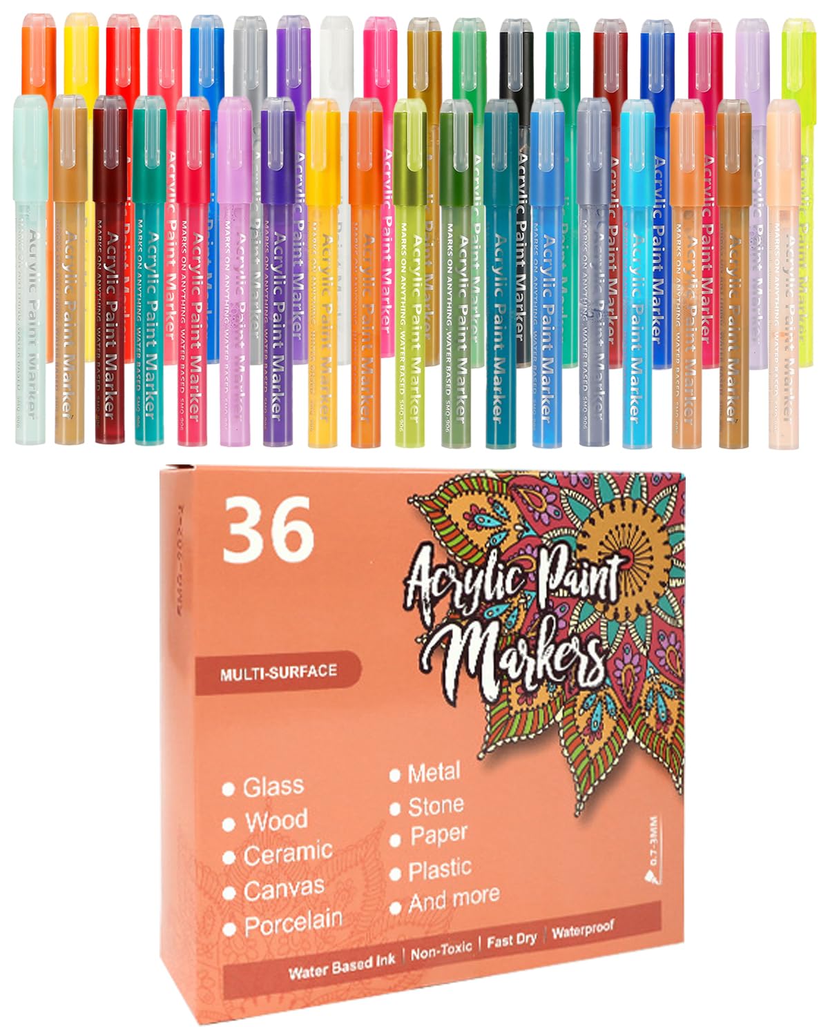 Amazon | TOMSING 36色セット アクリルマーカーペン アクリル