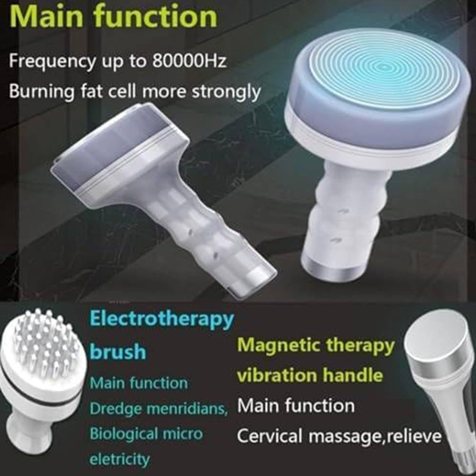 6-In-1-Körperformungsgerät, 80K Vakuum-Kavitationsgerät, 7 Zoll-LCD-Bildschirm, Entfernt Cellulite, Verbrennt Fett, Anti-Falten Und Anti-Aging Effekt, Für Gesicht Und Körper