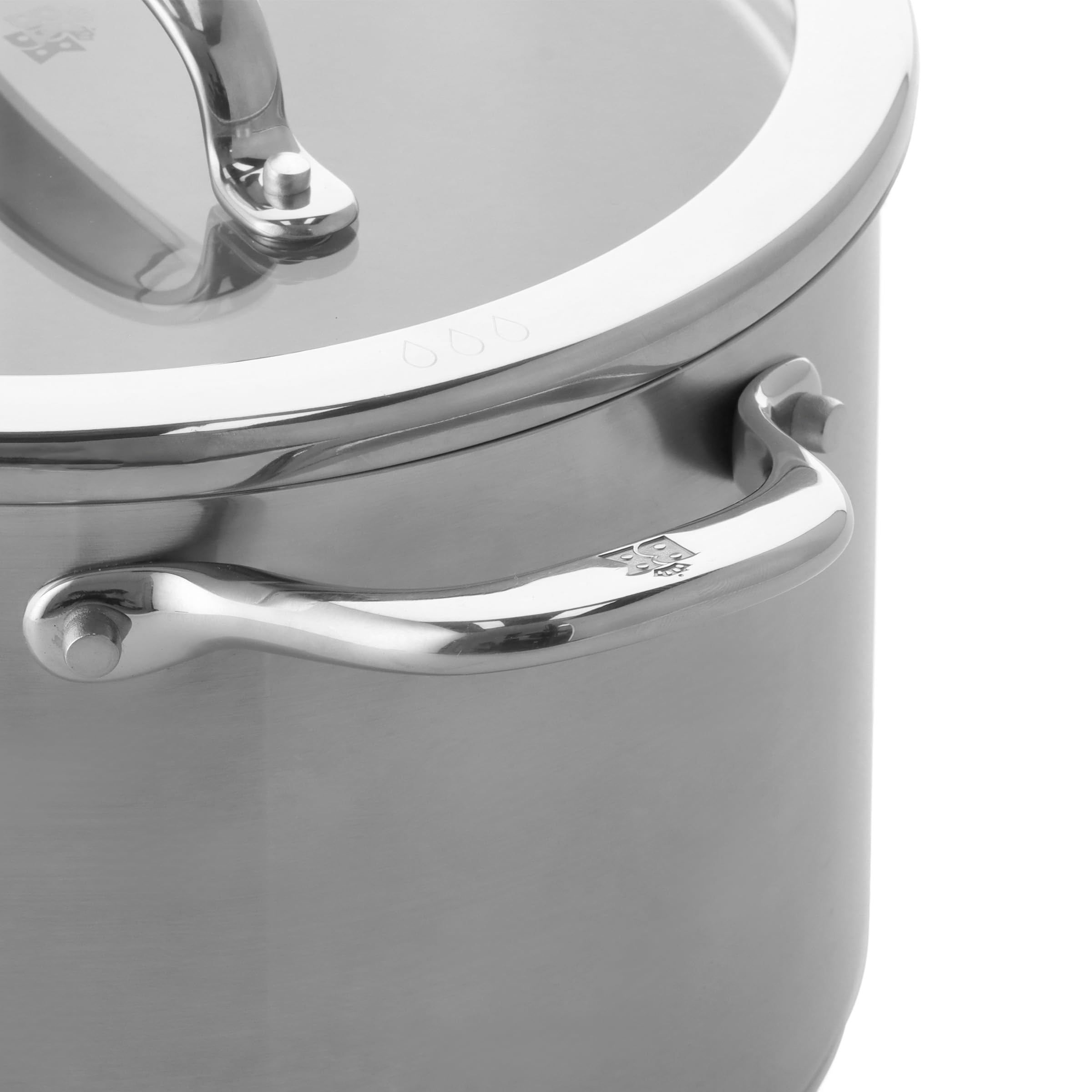 BK Twist 5 sztuk ze stali nierdzewnej z pokrywkami: rondel i 4 garnki, wbudowany system sitka, układanie w stos, indukcyjne, piekarnik 220°C, zmywarka
