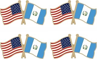 USA and Guatemala Crossed Double Flag Lapel Pins Small Mini Guatemalan National Friendship Pin Badge, 4PCS