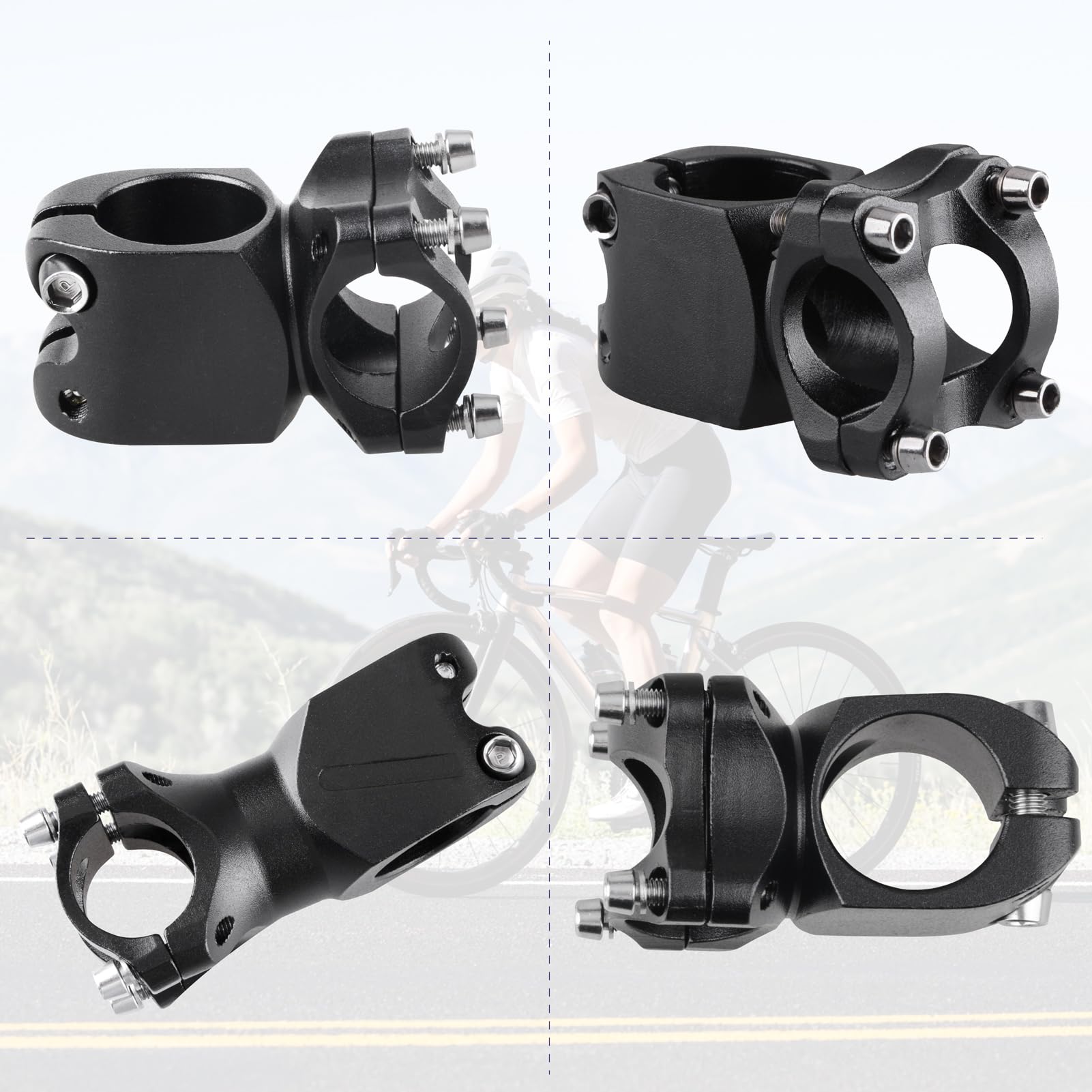Azarxis Potence ze stopu aluminium, kierownica roweru górskiego 31,8 mm 40 mm, uchwyt kierownicy rowerowej do większości rowerów szosowych