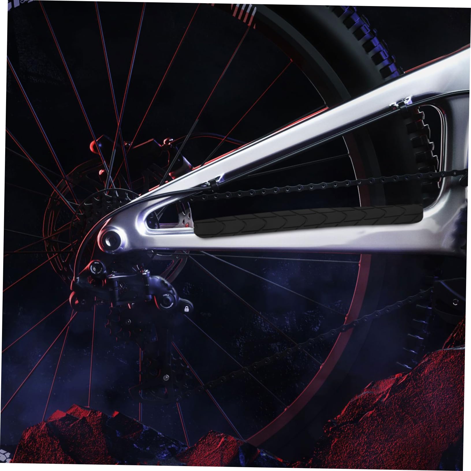 Yardwe Fahrradschutz Roller Fahrradkette Korb Fahrräder stationärer Fahrradständer Bike Protect Fahrrad schutzfolie Anti-Reibungs-Film Aufkleber für den Fahrradrahmen Kieselgel Black