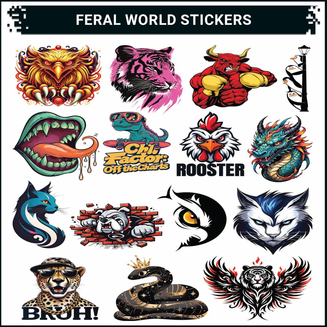 Trendy Creatures Printed Decal 9 x 12 Inch Multipurpose for Bike Car Laptop Mobile Case Helmet Notebook-image-20