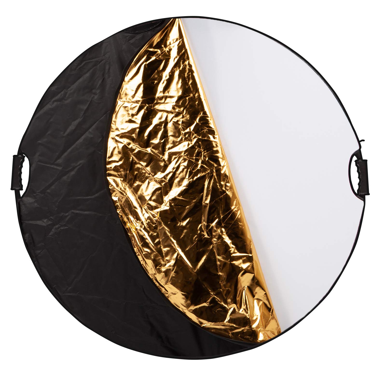 5-en-1 Réflecteur de Lumière Multi-Disque 110cm avec Poignée et Sac de Transport pour Photo Studio Photographie, Réflecteur Pliable