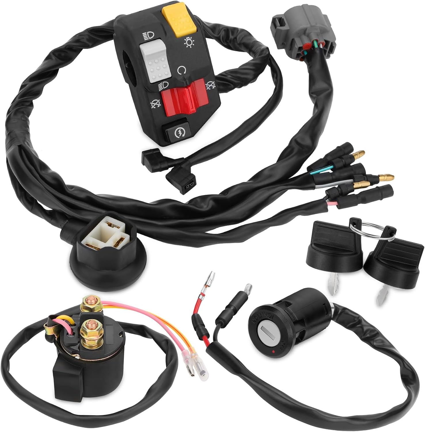 M MATI Handlebar Key Starter Relay Switch Kit for Honda TRX300EX 300EX Sportrax 300 1993-2006 35200-HM3-000 35020-HM3-A01 35200-HM3-903