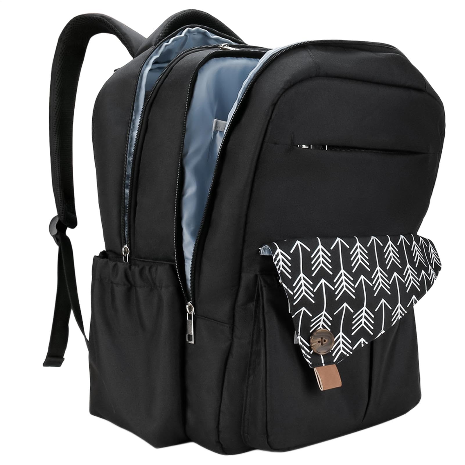 Borsa impermeabile per pannolini per passeggino, borsa per pannolini per viaggi, borsa per pannolini multi-scomparto, zaino per pannolini con organizer, zaino per pannolini maternità, zaino per