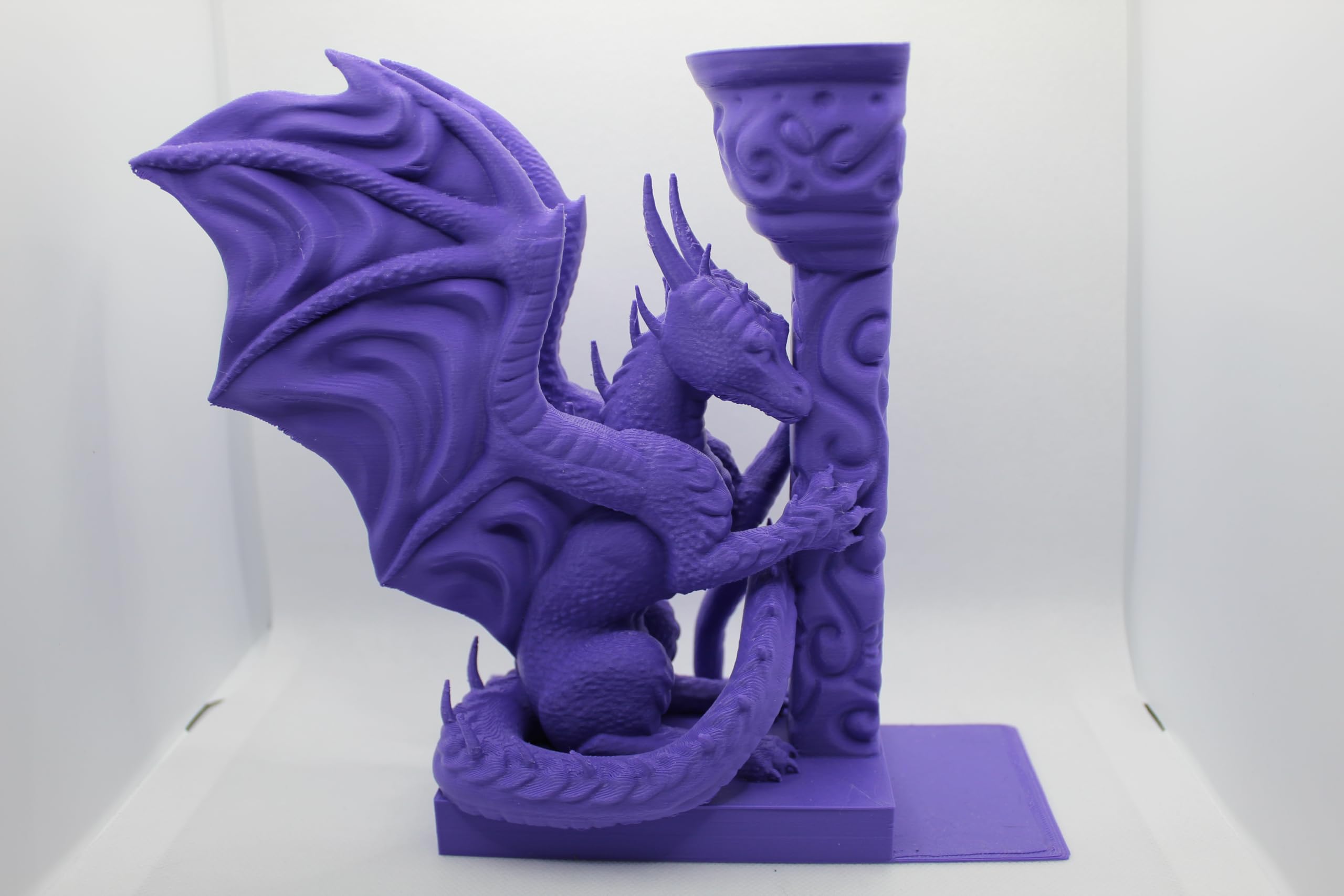 Dragon Bookends – Gothic & Medieval Fantasy Book Ends for Shelves | Unique Home & Office Decor by K E Kreations (Purple Left Side)