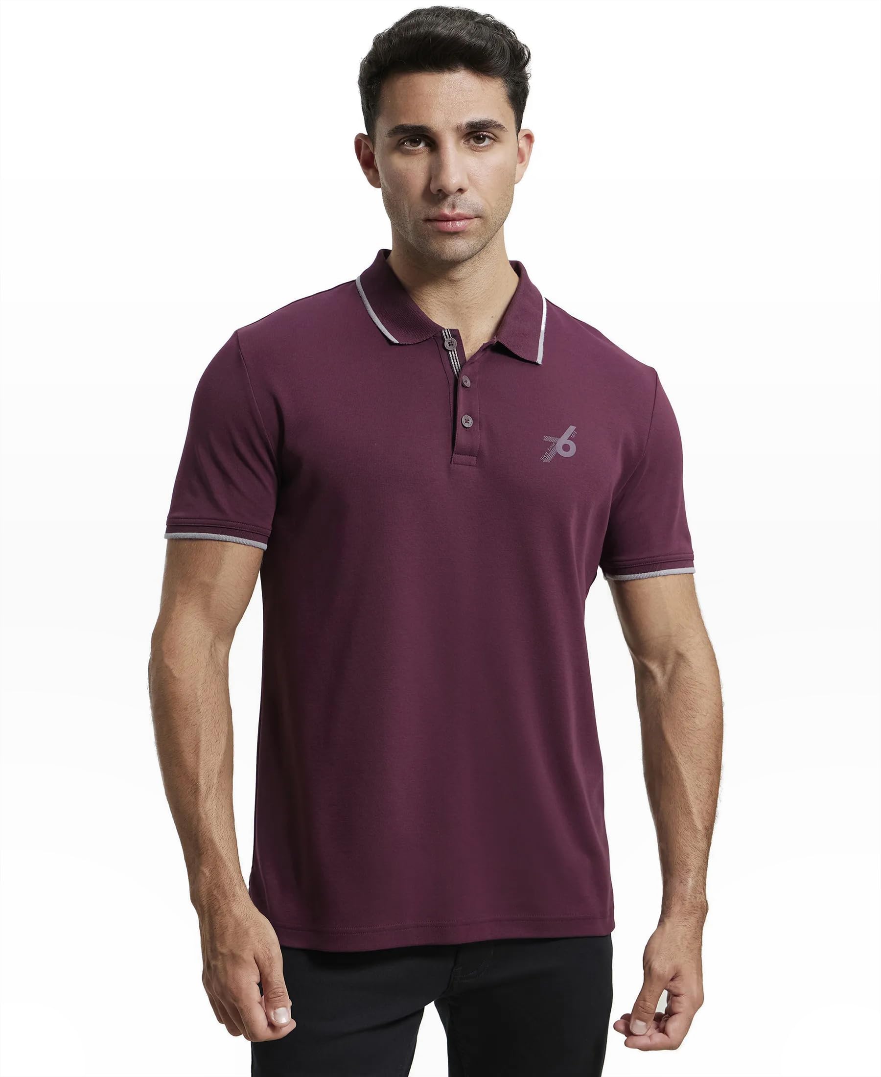 3911 Men's Super Combed Cotton Rich Regular Fit Solid Half Sleeve Polo T-Shirt (Logo Design May Vary)