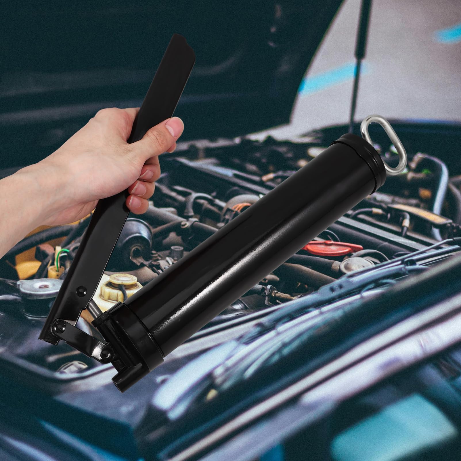 Distributeur De Graisse Manuel 400cc avec Buse à Graisse Haute Pression Accessoire Pratique pour Entretien Automobile Et écanique