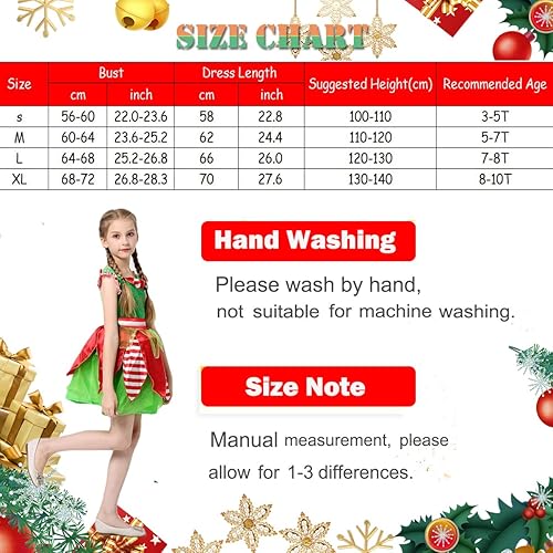 Miniatura 2 de Corandis Disfraz de elfo de Navidad para niños y niñas vestido de elfo traje de ayudante de Papá Noel fiesta de Navidad y cosplay