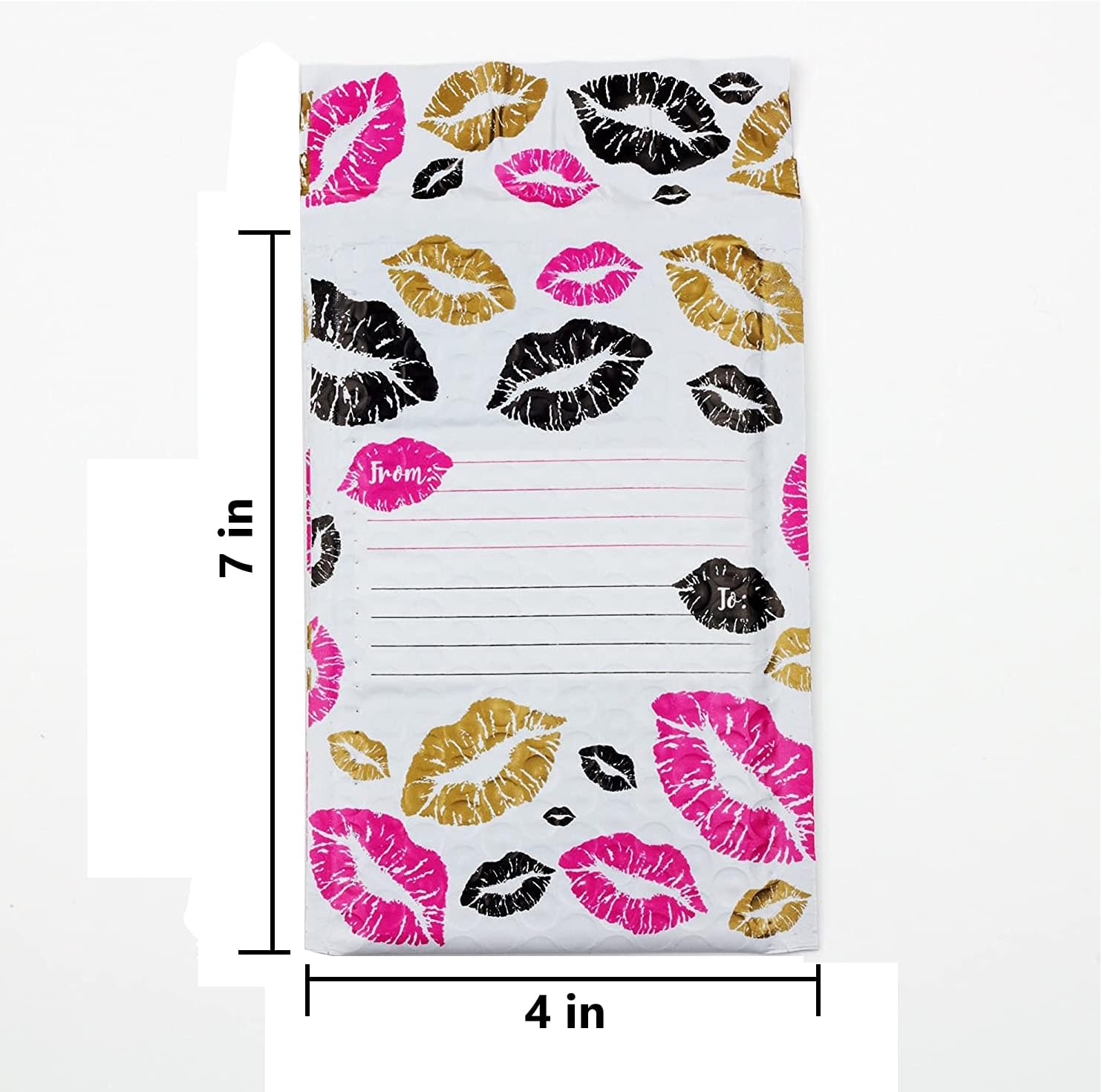 4x8 Inch Pack of 720 Water Resistant Kisses Padded Packing Shipping Poly Bubble Mailers Address Labels and Thank You Stickers