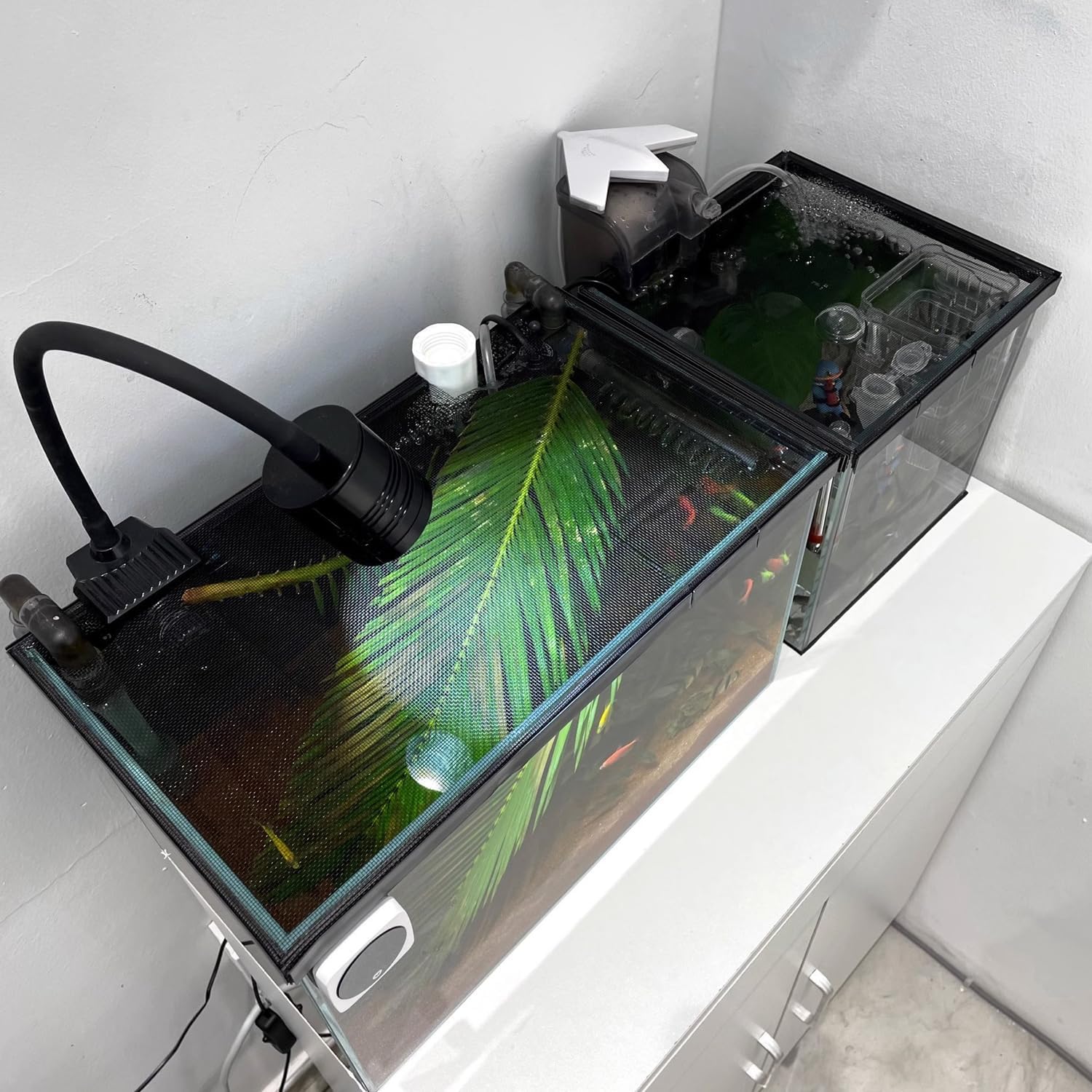 DIY Magnetic Fish Tank Lid Net Cover, Adjustable Aquarium Anti Jumping Mesh net, Max 19.6”x 39.3″,Terrarium Lid Protect Reptiles from Escaping DIY Magnetic Fish Tank Lid Net Cover, Adjustable Aquarium Anti Jumping Mesh net, Max 19.6”x 39.3″,Terrarium Lid Protect Reptiles from Escaping